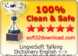 LingvoSoft Talking Dictionary English <-> Finnish for Pocket PC 2.7.26 Clean & Safe award